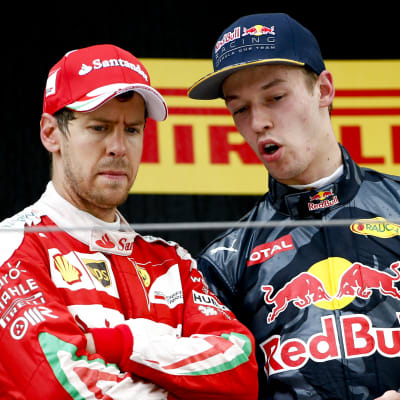 Sebastian Vettel och Daniil Kvyat, hösten 2015.