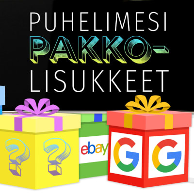 Kuvituskuva, jossa teksti: Puhelimesi pakkolisukkeet.