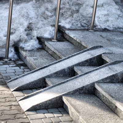 Ramp för rullstol, barnvagn och rollator.