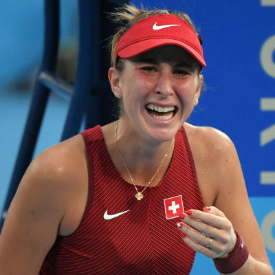 Belinda Bencic jublar i Tokyo-OS.