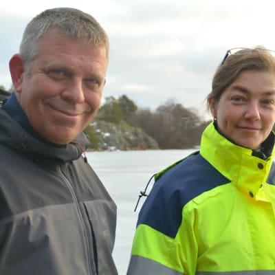 Alf Norkko och Joanna Norkko vid Tvärminne Zoologiska station i Hangö.