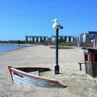 Torsnäs badstrand i Hertonäs i Helsingfors.