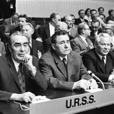 Leonid Brezhnev ja politbyroon (1973) jäsen Andrei Gromyko.