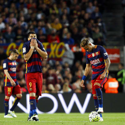 Luis Suarez, Neymar och Andres Iniesta.