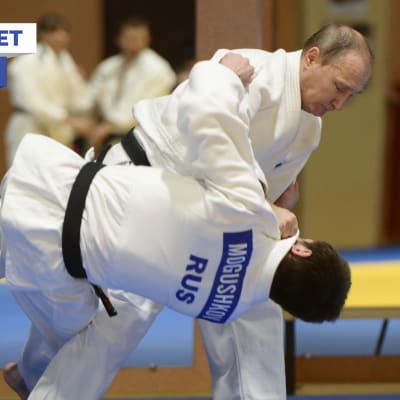 Rysslands president Vladimir Putin på judoläger i Sotji.