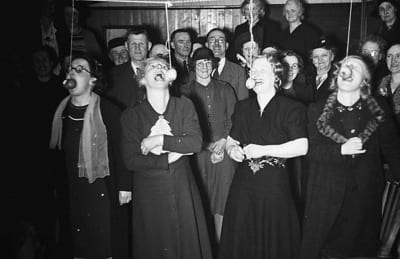 Skottårs fest i Llanbrynmair i Storbritanninen år 1940.