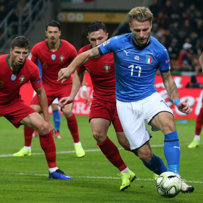 Ciro Immobile gjorde mål mot Portugal i Nations League i november.