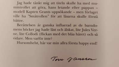 Tove Janssons förord till den första Muminboken.
