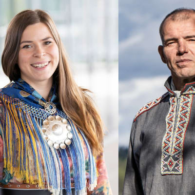 Saamelaiskäräjien varapuheenjohtaja Anni Koivisto ja kolttien luottamusmies Veikko Feodoroff. Kuvakollaasi. 