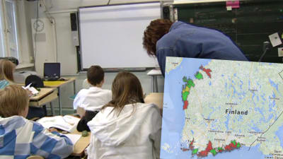 Karta över kommunernas sparplaner gällande skolgångsbiträden
