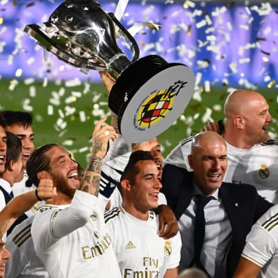 Real Madrid firar ligatiteln 2020.