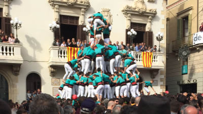 Castell (3de10fm) på Plaça de la Vila i Vilafranca del Penedès