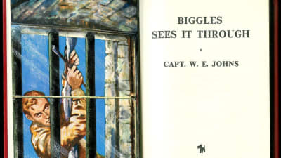 W.E. Johns bok Biggles sees it trough (försättsblad)