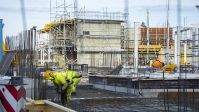 Byggarbete vid Norra hamnen i Ekenäs