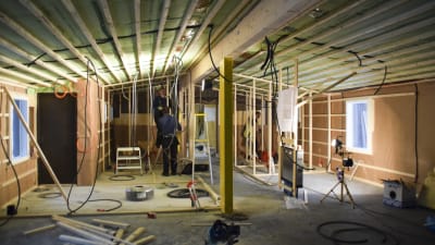 byggarbete vid frontmuseet i lappvik