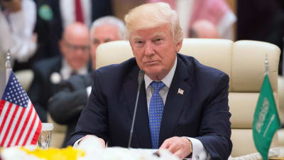 Donald Trump i Saudirarabien inför sitt tal till ledare från ett 50-tal muslimska länder 21.5.2017