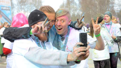 Precis ALLA tog selfies efter loppet. Så även Petter, Magnus och Nicke.