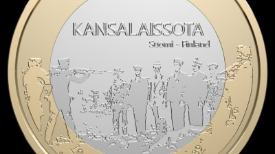 Jubileumsmynt präglat av myntverket i Finland.