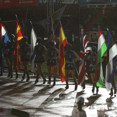 Flaggor under invigningsceremonin till EUSA-spelen 2016.