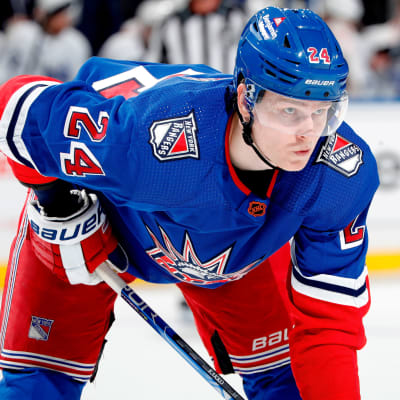 Kaapo Kakko pelaa tällä hetkellä Rangersin kolmosketjussa.