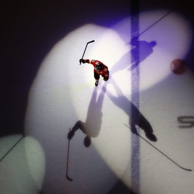 Florida Panthersin Aleksander Barkov valokeilassa.