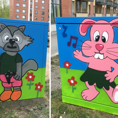 Maalattuja sähkökaappeja