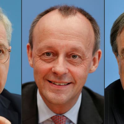 Ansikten på tre manliga tyska politiker.