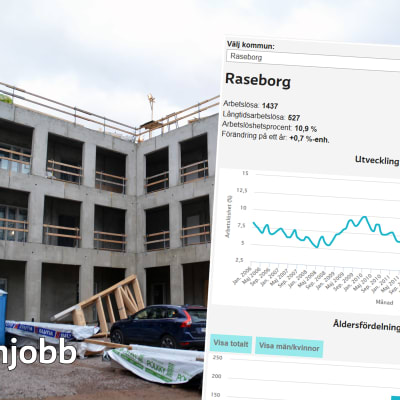 Statistik över arbetslösheten i Raseborg