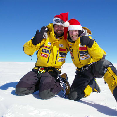 Pata Degerman och Veikka Gustafsson på Antarktis.