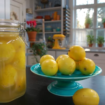 En burk med marockanska inlagda citroner