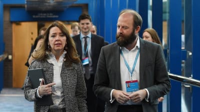 Fiona Hill och Nick Timothy på Tories partikongress i Birmingham i oktober 2016.