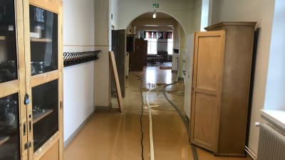 Vattenskador i Ristikari skola i Jakobstad.