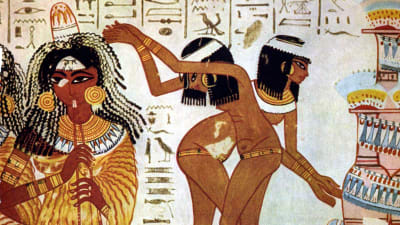 Musiker och dansörer på fresken Tomb of Nebamun