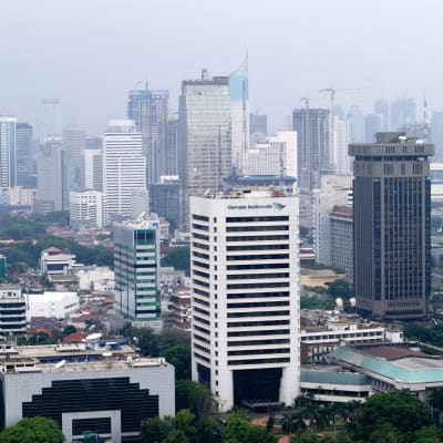 Jakartan kaupungin siluettia vuonna 2010.