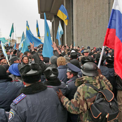 Demonstration i Simferopol på Krim år 2014