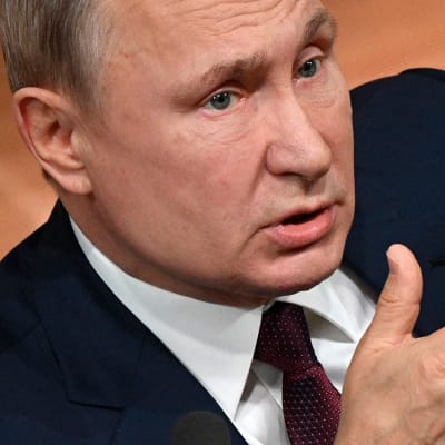 Vladmir Putin uttalade sig under en presskonferens i Moskva på torsdagen.