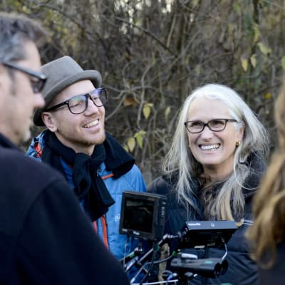 Jane Campion och fotografen Adam Arkapaw vid inspelningen av Top of the Lake.