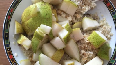 Vegansk matportion.