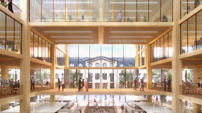 Öppet torg inne i en byggnad