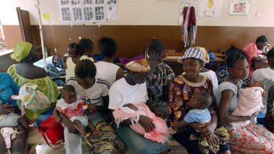 Barn vaccineras i Freetown i Sierra Leone i november 2004.