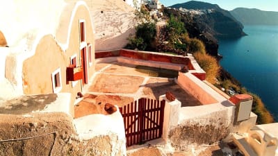Vy från ön Santorini