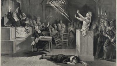 Häxdomstolen i Salem. Illustration.
