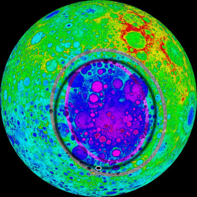 Aitken-kratern vid månens sydpol.