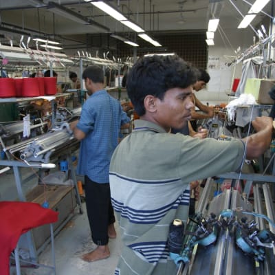 Textilarbetare, i fabrik,