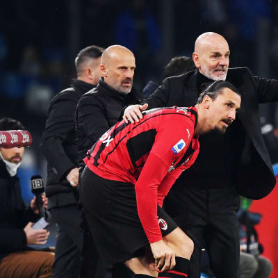 Stefano Pioli instruerar Zlatan Ibrahimovic.