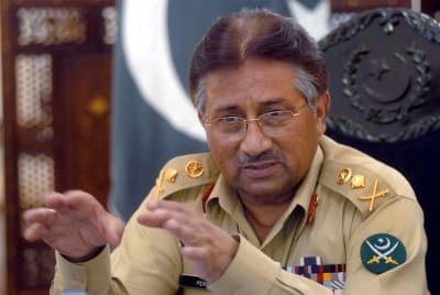 Pakistans ex-president Pervez Musharraf i närbild. 