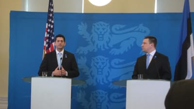 Estlands premiärminister Jüri Ratas och talmannen i det amerikanska representanthuset Paul Ryan håller presskonferens i Tallinn.
