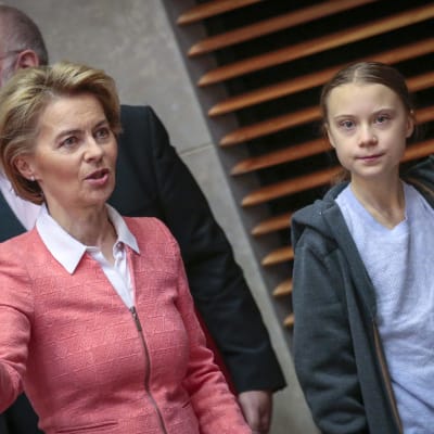 Ursula von der Leyen och Greta Thunberg i EU-kommissionen. 
