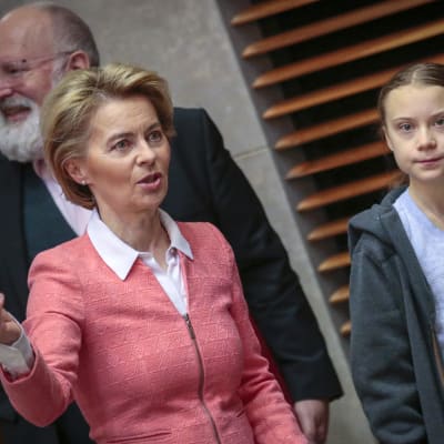 Ursula von der Leyen och Greta Thunberg i EU-kommissionen. 