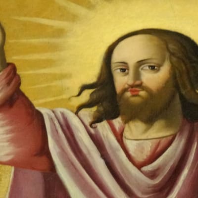 Fresk föreställande Jesus Kristus.